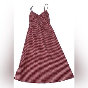 Mango midi red gingham dress